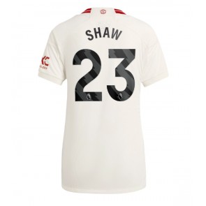Lacne Ženy Futbalové dres Manchester United Luke Shaw #23 2023-24 Krátky Rukáv - Tretina